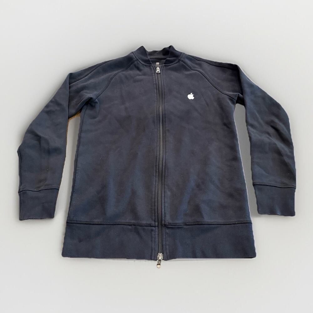 Apple Mens Black Full Zip Store Employee Uniform Apple Logo Sweatshirt Size XS